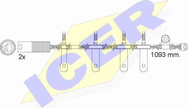 Icer 610501 E C - Сигнализатор, износ тормозных колодок autospares.lv