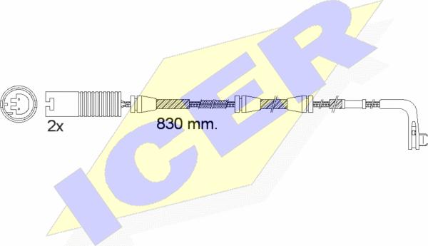 Icer 610503 E C - Сигнализатор, износ тормозных колодок autospares.lv