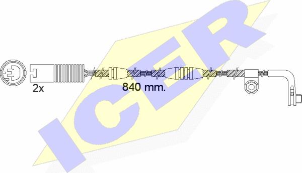 Icer 610502 E C - Сигнализатор, износ тормозных колодок autospares.lv