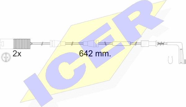 Icer 610538 E C - Сигнализатор, износ тормозных колодок autospares.lv