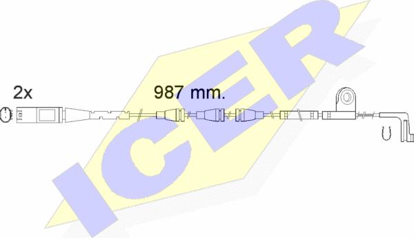 Icer 610571 E C - Сигнализатор, износ тормозных колодок autospares.lv