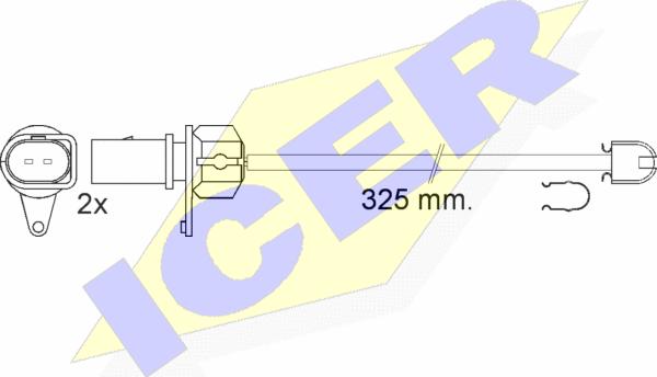 Icer 610573 E C - Сигнализатор, износ тормозных колодок autospares.lv