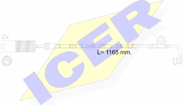 Icer 610604 E C - Сигнализатор, износ тормозных колодок autospares.lv