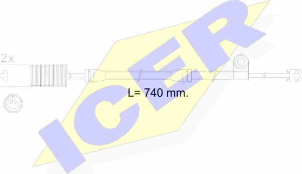 Icer 610603 E C - Сигнализатор, износ тормозных колодок autospares.lv