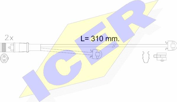 Icer 610613 E C - Сигнализатор, износ тормозных колодок autospares.lv