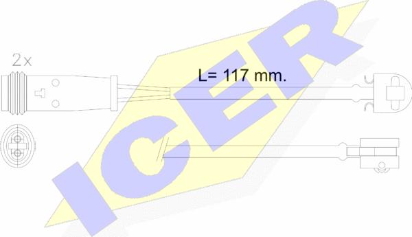 Icer 610612 E C - Сигнализатор, износ тормозных колодок autospares.lv
