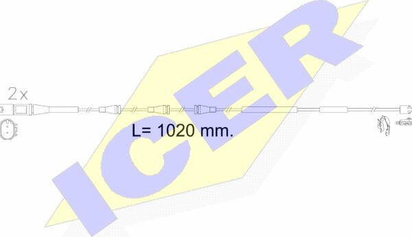 Icer 610623 E C - Сигнализатор, износ тормозных колодок autospares.lv