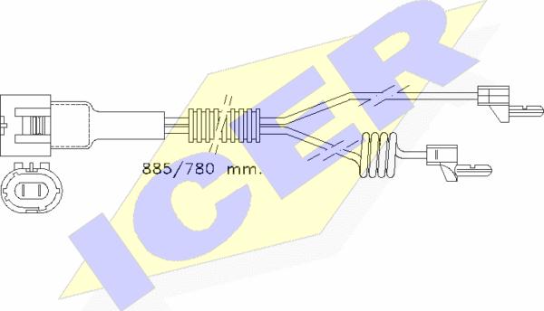 Icer 610098 E C - Сигнализатор, износ тормозных колодок autospares.lv