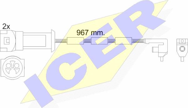 Icer 610069 E C - Сигнализатор, износ тормозных колодок autospares.lv