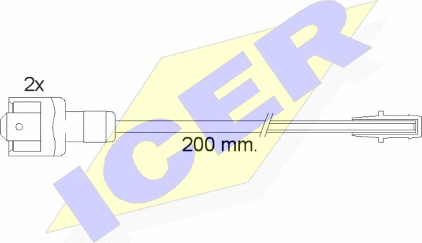 Icer 610117 E C - Сигнализатор, износ тормозных колодок autospares.lv