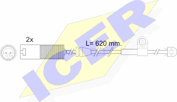 Icer 610396 E C - Сигнализатор, износ тормозных колодок autospares.lv