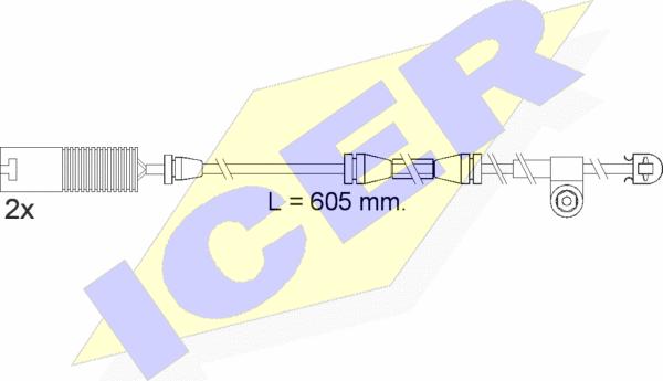 Icer 610390 E C - Сигнализатор, износ тормозных колодок autospares.lv