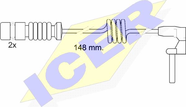 Icer 610398 E C - Сигнализатор, износ тормозных колодок autospares.lv