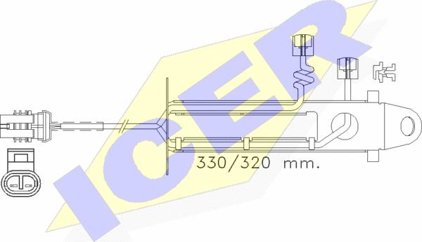 Icer 610361 E C - Сигнализатор, износ тормозных колодок autospares.lv