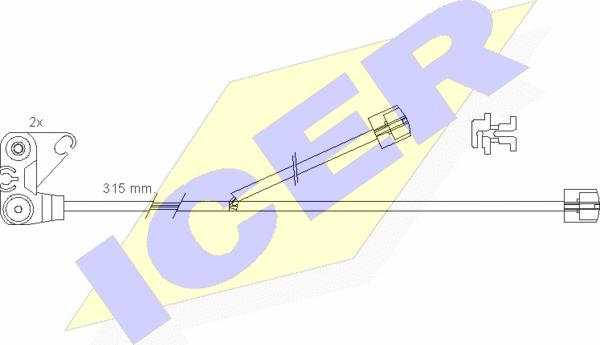 Icer 610300 E C - Сигнализатор, износ тормозных колодок autospares.lv