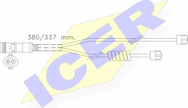 Icer 610303 E C - Сигнализатор, износ тормозных колодок autospares.lv