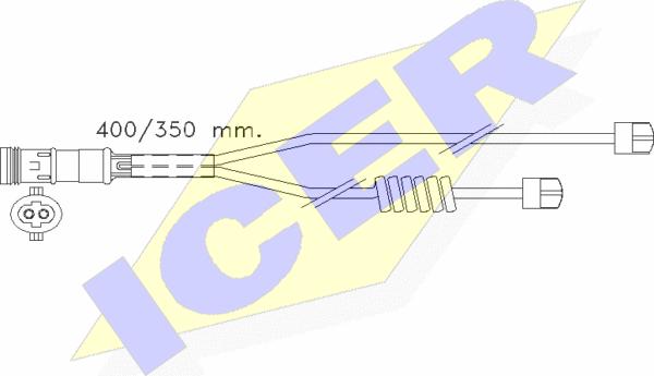 Icer 610338 E C - Сигнализатор, износ тормозных колодок autospares.lv