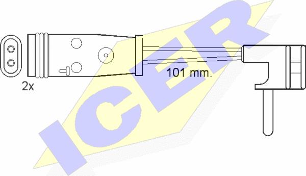 Icer 610332 E C - Сигнализатор, износ тормозных колодок autospares.lv