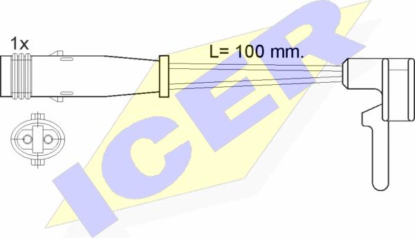 Icer 610323 E C - Сигнализатор, износ тормозных колодок autospares.lv