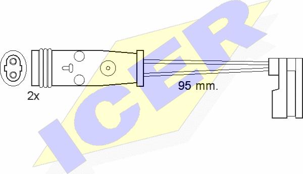 Icer 610370 E C - Сигнализатор, износ тормозных колодок autospares.lv