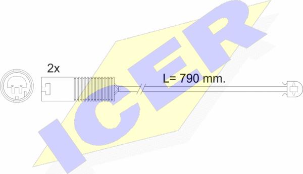 Icer 610240 E C - Сигнализатор, износ тормозных колодок autospares.lv