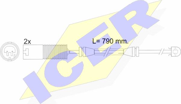 Icer 610242 E C - Сигнализатор, износ тормозных колодок autospares.lv