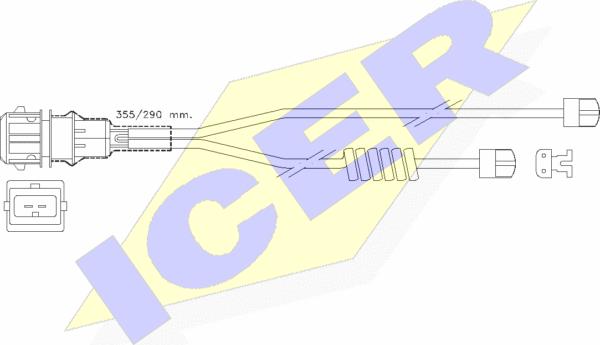 Icer 610254 E C - Сигнализатор, износ тормозных колодок autospares.lv