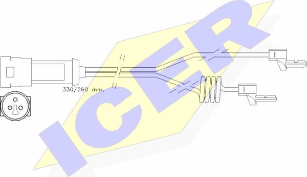 Icer 610234 E C - Сигнализатор, износ тормозных колодок autospares.lv