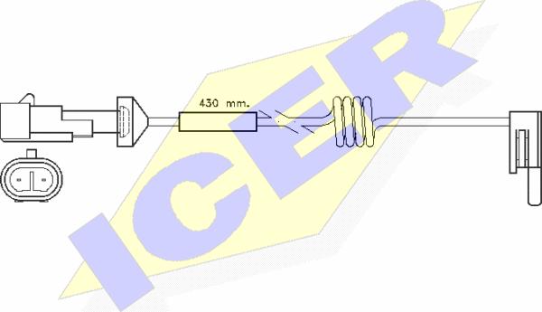 Icer 610235 E C - Сигнализатор, износ тормозных колодок autospares.lv