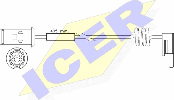 Icer 610236 E C - Сигнализатор, износ тормозных колодок autospares.lv