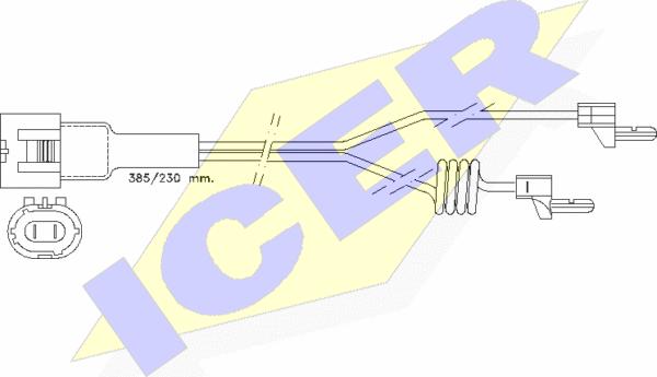 Icer 610233 E C - Сигнализатор, износ тормозных колодок autospares.lv