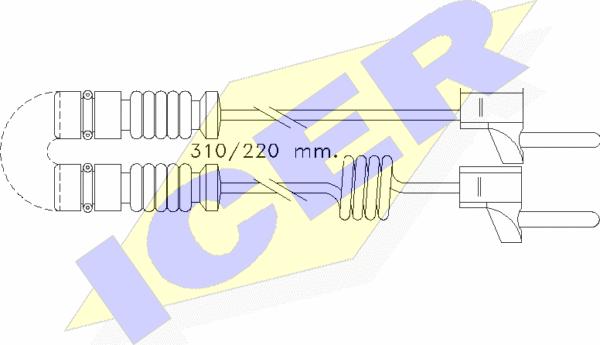 Icer 610221 E C - Сигнализатор, износ тормозных колодок autospares.lv