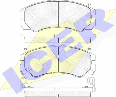 Icer 140990 - Тормозные колодки, дисковые, комплект autospares.lv