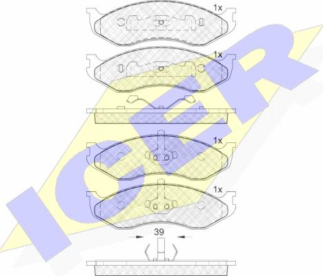 Icer 140968 - Тормозные колодки, дисковые, комплект autospares.lv