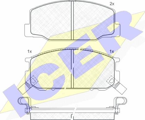 Icer 140501 - Тормозные колодки, дисковые, комплект autospares.lv