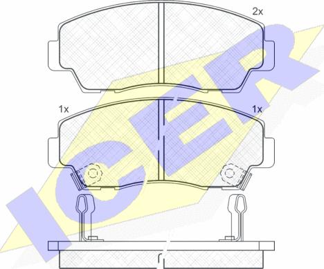 Icer 140636 - Тормозные колодки, дисковые, комплект autospares.lv