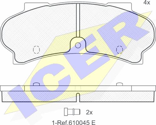 Icer 140187 - Тормозные колодки, дисковые, комплект autospares.lv