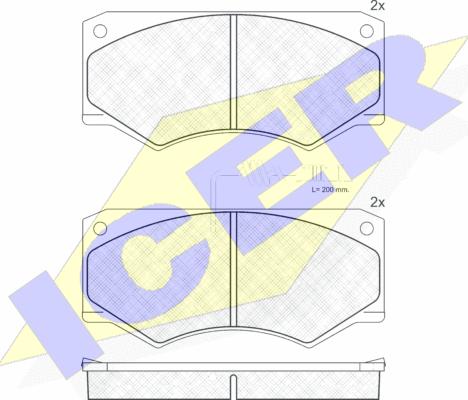 Icer 140814 - Тормозные колодки, дисковые, комплект autospares.lv