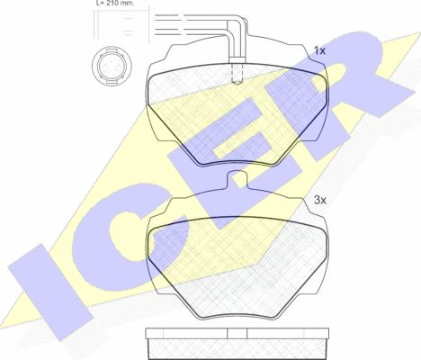 Icer 140702 - Тормозные колодки, дисковые, комплект autospares.lv