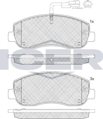 Icer 141999LM - Тормозные колодки, дисковые, комплект autospares.lv