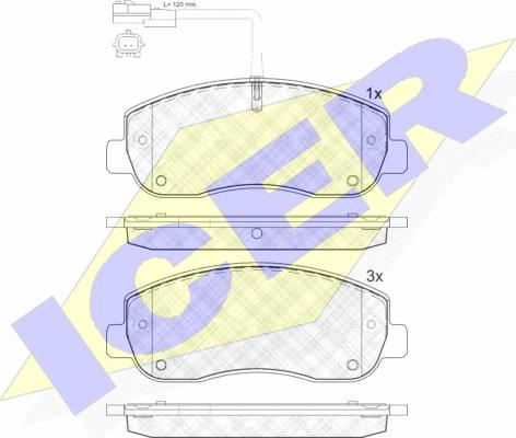 Icer 141999 - Тормозные колодки, дисковые, комплект autospares.lv