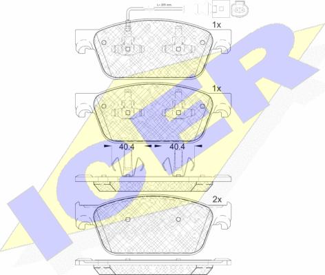 Icer 141953 - Тормозные колодки, дисковые, комплект autospares.lv