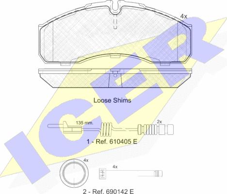 Icer 141499-203 - Тормозные колодки, дисковые, комплект autospares.lv