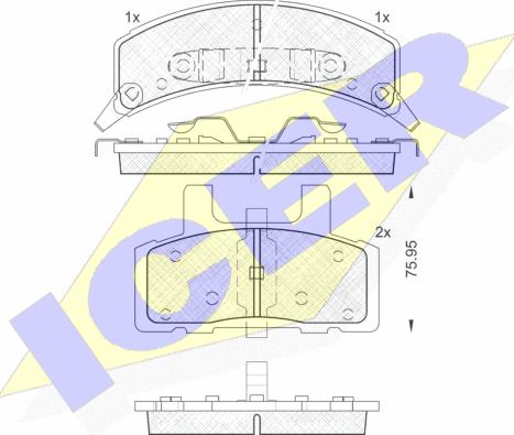 Icer 141563 - Тормозные колодки, дисковые, комплект autospares.lv