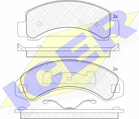 Icer 141055 - Тормозные колодки, дисковые, комплект autospares.lv