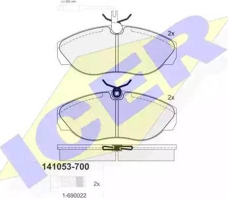 Icer 141053 - Тормозные колодки, дисковые, комплект autospares.lv