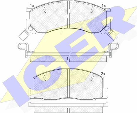 Icer 141057 - Тормозные колодки, дисковые, комплект autospares.lv