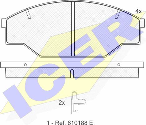 Icer 141009 - Тормозные колодки, дисковые, комплект autospares.lv