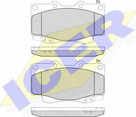 Icer 141007-208 - Тормозные колодки, дисковые, комплект autospares.lv