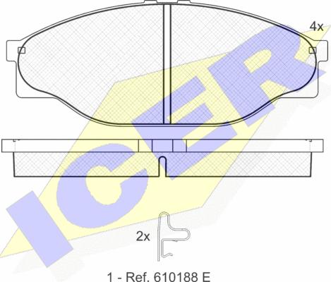 Icer 141010 - Тормозные колодки, дисковые, комплект autospares.lv